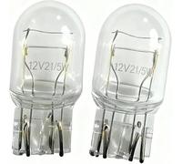 GROWS MORE 2 x Car Brake Light Bulbs 12V 21/5W Clear Dual Filament Tail Brake Stop Lights | Twin Pack Clear Stop Lamps Replacement Light Bulbs for Car Van Motorcycle | Brake Light Blulb