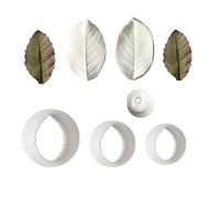 Growtail 6Pcs Rose leaves Cutter & Veiner Set Fondant Silicone Mold Rose leaf Gumpaste Clay Mould for Chocolate Sugarcraft Bakeware