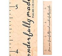 Growth Chart Art | Scripture Height Chart | Wood Growth Chart for Babies, Kids, Boys & Girls (Fearfully Wonderfully Made)