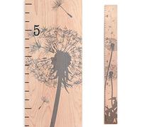 Growth Chart Art | Wooden Growth Chart Girls + Boys | Measuring Kids Height Wall Décor | Flower Growth Chart Ruler | Gray Dandelion Flower Height Chart