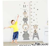 Growth Chart for Kids, Self-Adhesive Wall Sticker Forest Animals Wall Sticker, Children Height Chart for Bedroom Playroom, Removable DIY Mural Decor, Self-Adhesive, Height