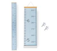 Growth Chart for Wall - Height Chart for Toddlers (79” x 7.9”) - Canvas Kids Tape Measure Chart - Growth Chart for Kids w/Wood Frame Panel - Neutral Color Height Measurement for Wall & Home Décor