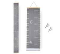 Growth Chart for Wall - Height Chart for Toddlers (79” x 7.9”) - Canvas Kids Tape Measure Chart - Growth Chart for Kids w/Wood Frame Panel - Neutral Color Height Measurement for Wall & Home Décor
