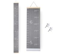 Growth Chart for Wall - Height Chart for Toddlers (79” x 7.9”) - Canvas Kids Tape Measure Chart - Growth Chart for Kids w/Wood Frame Panel - Neutral Color Height Measurement for Wall & Home Décor