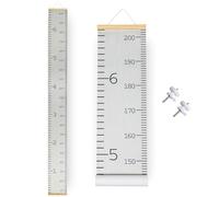 Growth Chart for Wall - Height Chart for Toddlers (79” x 7.9”) - Canvas Kids Tape Measure Chart - Growth Chart for Kids w/Wood Frame Panel - Neutral Color Height Measurement for Wall & Home Décor