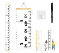 Growth Chart Wall Hanging, Portable Kids Wall Ruler Removable Height Measure Chart for Boys Girls Growth Ruler from Baby to Adult for Child's Room Decoration 79''7.9'' (Black+White)