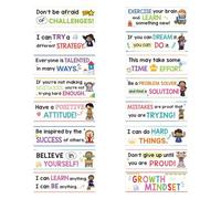 Growth Mindset Posters - 10.51 Inch Inspirational Quote Cards | Paper Quote Cards - Inspirational Learning Quotes Set with Smooth Finish Promotes Positive Thinking, Daily Motivation for Classrooms