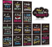 Growth Mindset Posters Set, Confetti Classroom Bulletin Board Decorations Positive Mindfulness Classroom Posters for Elementary Middle School Wall Displays(Stylish Style)