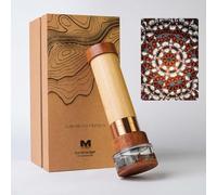 Growth Rings Wooden Kaleidoscope Full Visual,6.5" Handmade Brass Rotatable Oil-Filled Core Box Nature Artwork,Vintage Gift Box,Anniversary Birthday Christmas Thanks Giving New Year Present Gift