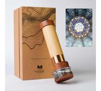 Growth Rings Wooden Kaleidoscope Tunnel Visual,6.5" Handmade Brass Rotatable Oil-Filled Core Box Nature Artwork,Vintage Gift Box,Anniversary Birthday Christmas Thanks Giving New Year Present Gift