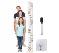 Growth Ruler Growth - Canvas Height Measurement Chart, Removable Wall Decor for Children | Hanging Wooden Frame Growth with Printed Numbers for Asi