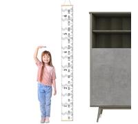 Growth Ruler - Hanging Height Measuring Chart, Wooden Wall Decor | Canvas Track Strip for Kids Growth Records, Lightweight Measurement Tool for Children’s Room, Home Nursery Milestone Display