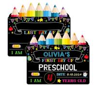 GROWTHMAGIC First and Last Day of School Board - Double Sided 11" X 13" First Day of School Sign for Kids 1st Day Pre K Preschool Back to School Sign