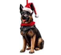 GROWTHMAGIC German Shepherd Christmas Ornaments - Black Tan German Shepherd Dog Ornaments for Christmas Tree Pet Decoration Gifts for Dog Mom Dad