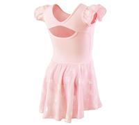 GroYolan Ballet Leotard for Girls with Jellyfish Print Girls Ballet Dress with Ruffle Sleeve High Low Hem Ballerina Outfit Gymnastics Dance Costume Pink