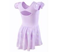 GroYolan Girls Ballet Leotard Short Sleeve Dance Dress with Jellyfish Print Ballerina Outfit for Ballet Gymnastics 2-10 Years Purple