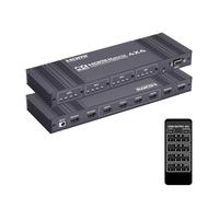 Groza HDMI Matrix Switch 4x4, 4K HDMI Matrix 4 in 4 Out Switch Splitter Box with IR Remote Control and 3 Control Mode, Support RS232 Control, Support Ultra 4K@30Hz, 3D, HDMI 1.4, HDCP 1.4