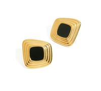 Grozilym Chunky Gold Stud Earrings for Women Trendy, Statement Big Large Vintage Gold Hypoallergenic Earrings Jewelry for Women, M, Stainless Steel, No Gemstone