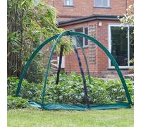 GroZone Cage Garden Cloche - Outdoor Grow House Tent with Fibreglass Supports, 8mm Mesh & 2 Zipped Openings for Protecting Plants & Crops from Birds & Pests - Measures H120 x W120 x D120cm