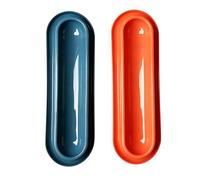 GRPET 2X Multi Cat Bowl Long Ant Proof Food Bowl for Kitten Blue & Orange