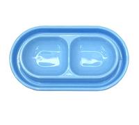 GRPET Ant Proof Cat Dish Pet Feeder Food Water Bowl for Small Medium Size Dogs Cats Blue,M