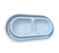 GRPET Ant Proof Cat Dish Pet Feeder Food Water Bowl for Small Medium Size Dogs Cats Grey,M