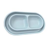 GRPET Ant Proof Cat Dish Pet Feeder Food Water Bowl for Small Medium Size Dogs Cats Grey, S