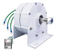 Grpquatsch 3-phase permanent magnet generator, Energy Gearless Permanent Magnet Generator Motor, with Base Use, for DIY Your Own Horizontal Wind Turbine Controller-24V