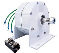 Grpquatsch 3-phase permanent magnet generator, Energy Gearless Permanent Magnet Generator Motor, with Base Use, for DIY Your Own Horizontal Wind Turbine Rectifier-24V