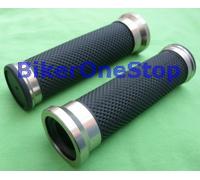 Bike It Twin-Ring Moto Motorcycle Motorbike Grips Titanium - 20 MM x 25 MM