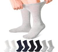 GRPSKCOS Diabetic Socks for Men 8 Pairs Men Extra Wide Socks Comfortable Wide Crew Socks for Swollen Feet Legs(#3 Multicolor, 9-11)