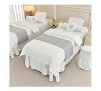 GRRICEPL 7pcs Set Spa Bedding Including Bed Sheet, Quilt Cover, Quilt, Pillowcase, Footrest, Headrest And Stool Cover(Multi-colored/F,190x70x55 cm)