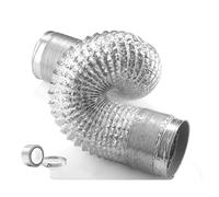 GRRICEPL Flexible Aluminum Ducting, Dryer Vent Exhaust Duct Hose, Aluminum Foil Ducting Kit, With 2 Stainless Steel Clamps(Black/10cm,3 m)