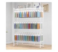 GRRICEPL Floor-standing Fabric Sample Display Rack, Double-sided Fabric Storage Rack With Adjustable Shelf Height, Scarf, Underwear, And Pants Storage Rack(White,100x40x200 cm)