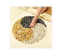 GRRICEPL Pebble Foot Massage Cushion, Round Bathroom Massage Mat Acupressure Mat, Anti-slip Washable (Color : Multi-colored-E, Size : 60cm diameter)