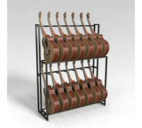 GRRICEPL Standing Floor Multiple Guitars Display Rack, Metal Guitars Display, Universal Guitar Floor Rack for Electric, Acoustic, Bass Guitars, Ukuleles(136x50x75 cm)