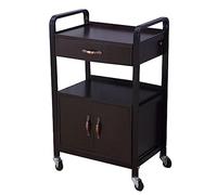 GRRICEPL Sturdy Salon Rolling Cart, Barber Cart Storage Cabinet, Movable Beauty Locker, Beauty Organizer， With Drawers, Wheel (Color : Black-B, Size : 83x50x33cm)