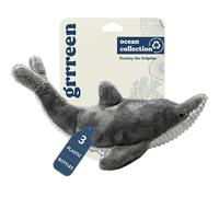 GRRREEN Ocean Collection Dog Toys | Medium Sized Destiny The Dolphin | Cute, Durable, & Sustainable Plush Chew Toys for Dogs | Made from Eco Friendly & Recycled Materials | Go Green!