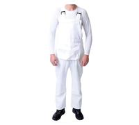 GRS Bib and Brace Dungaree Overalls Painters Suit for Decorators Builders, White, XL