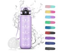 Grsta Children's Drinking Bottle, 500 ml, Light Purple, Plastic, Reusable, Standard Mouth Bottle, Safe, Leak-Proof, Time Scale Design, Perfect for School, Travel, Running