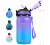 Grsta Drinking Bottle, 500 ml Children's Drinking Bottle, Stainless Steel Drinking Bottle with Straw, BPA-Free, Easy to Clean, Leak-Proof Drinking Bottle, for Nursery, School, Office, Cafe, Sports