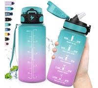 Grsta Kids Water Bottle, 500ml Kids Water Bottle, Leak Free Straw Water Bottle, Motivational Water Bottle with Time Scale, Easy Clean, Water Bottle for Schools, Camping, Gyms