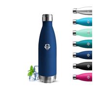 Grsta Stainless Steel Water Bottle, 500 ml, Children's Drinking Bottle, BPA-Free, Leak-Proof, Double-Walled Vacuum Insulated, Water Bottle for School, Travel, Camping, Office, Dark Blue