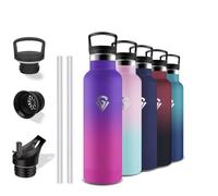 Grsta Thermos Flask, 500 ml Stainless Steel Drinking Bottle with Straw, BPA-Free, Leak-Proof, Double-Walled Vacuum Insulated, Water Bottle for School, Travel, Camping, Office
