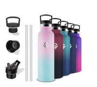 Grsta Thermos Flask, 500 ml Stainless Steel Drinking Bottle with Straw, BPA-Free, Leak-Proof, Insulated Flask, Double-Walled, Water Bottle for School, Camping, Office, Travel