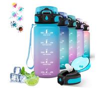 Grsta Water Bottle, 500ml Kids Water Bottle, Leakless Straw Water Bottle, Easy to Carry, School Bottle, Water Bottles for Offices, Camping, Travel, Blue-Purple
