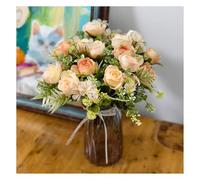 GRSTREE Artificial Flowers Outdoor 4 Bunches Peonies Artificial Plants Outdoor/Indoor Silk Flower for Party Table Home Wedding Porch Window Decor Pink