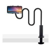 GRSTREE Cell Gooseneck Phone Holder, Universal Gooseneck Phone Stand Holder Clip Lazy Bracket Flexible Clamp 100CM 39.4inches Long Arms Mount (BLACK)
