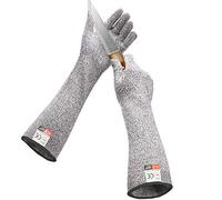 GRSTREE Cut Resistant Gloves long sleeves Stainless Steel Wire，High Performance Level 5 Anti Cut Sleeve，Hand Wrist Forearm Protectors, Safe Food Grade，EN388 Certified，Large