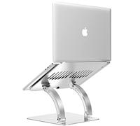 GRSTREE Laptop Stand for Desk, Computer Stand Adjustable Height, Ergonomic Aluminum Laptop Riser Compatible with MacBook, Air, Pro, Dell XPS, Samsung, All Laptops 10-16" -Silver